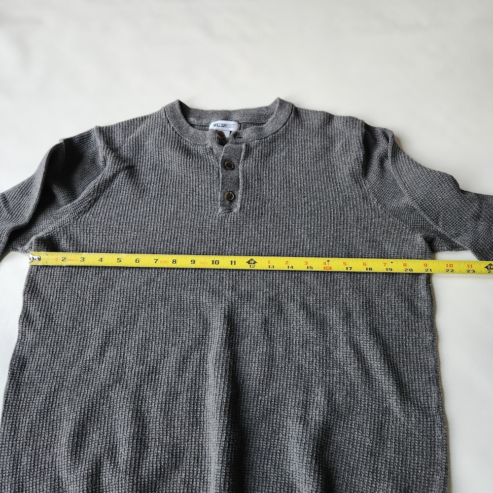 William Rast Shirt Womens Gray Longsleeve Henley Solid Waffle Knit - Picture 8 of 9